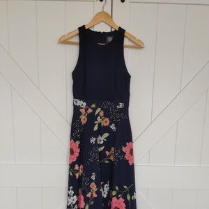 Handkerchief skirt floral dress